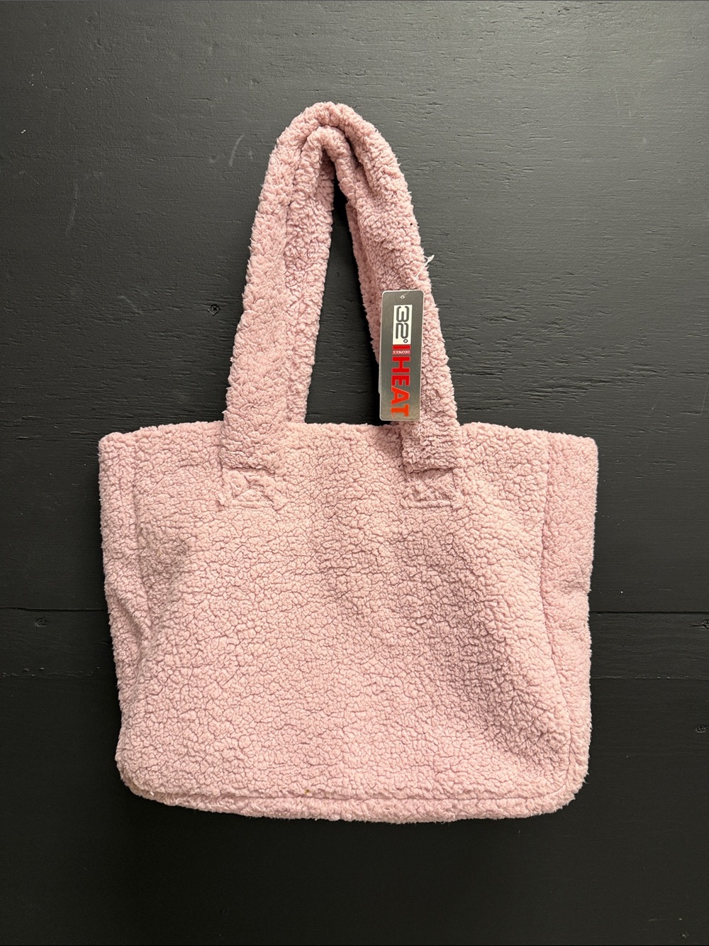 Pink Sherpa Tote Bag with Padded Handles